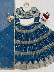 Party-wear Georgette Thread & Sequence Work Lehenga Choli
