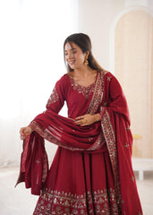 Elegant Embroidered Sequence Designer Anarkali Gown