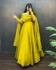 Beautiful Zipsy Silk Embroidery & Sequence Work Gown