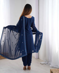 Beautiful Georgette Sequence Real Mirror Work Salwar Suit