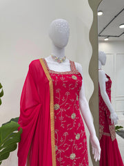 Party-wear Georgette Thread With Sequence Work Dress