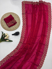 Party-wear Fendy Silk Space Silk With Jarkhan Work Saree