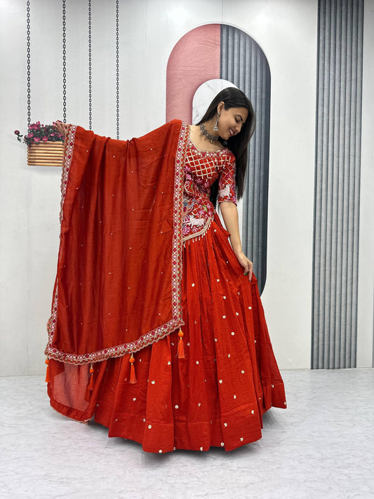 Wedding Special Embroidery Thread & Sequence Lehenga Choli