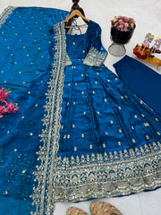 Festive Special Fendy Silk Embroidery Work Gown