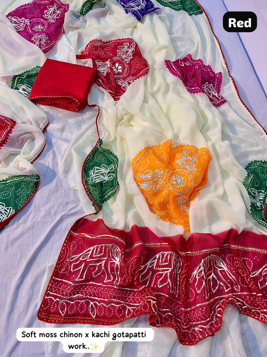 Beautiful Soft Moss Chiffon Saree