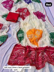 Beautiful Soft Moss Chiffon Saree