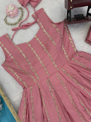 Beautiful Chinon Silk Thread With Sequence Work Gown