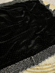 Beautiful Space Soft Silk Blooming With Zarkhan With Siroski Work Saree