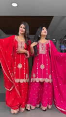 Elegant Ethnic Georgette Thread With Sequence Work Suit