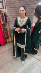 Winter Special Velvet Real Mirror With Embroidery Work Suit