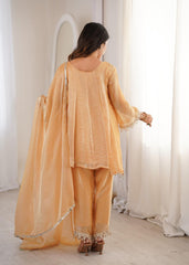 Trendy Stylish Fendy Kurti With Real Mirror Embroidered Work Bottom Dupatta