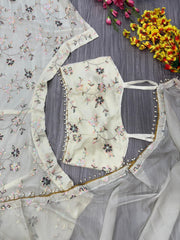 Beautiful Trending Tabby Silk Embellished With Beautiful Thread Embroidery Work Lehenga Choli