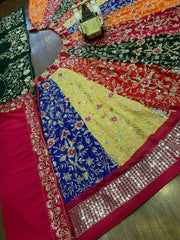 Royal Multi Colour Flared Faux Georgette Work Lehenga Choli