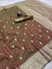 Beautiful Banrasi Silk Original Gold Zari Designer Saree