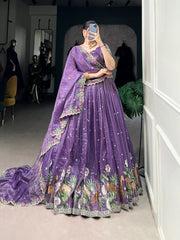 Beautiful Gold Crush Sequence Embroidery Work Lehenga Choli