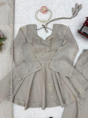 Beautiful Designer Tabby Silk Work Sarara Set