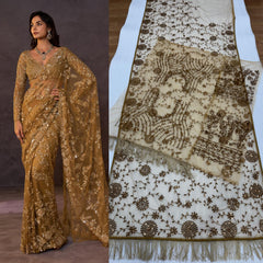 Party-wear Bollywood Blockbuster Net Multi Sequence Embroidery Work Saree
