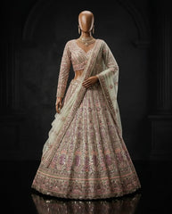 Party-wear Butterfly Net Embroidery Sequence Work Lehenga Choli
