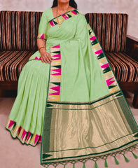 Beautiful Khadi Row Silk Minakari Weaving Saree