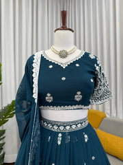 Beautiful Designer Georgette Thread With Sequence Work Lehenga Choli