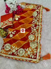 Beautiful Soft Georgette Lehriya Multi Saree