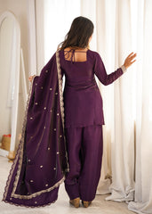 Festive Special Glass Roman Silk Embroidery Sequence Dori Work Farshi Salwar Suit