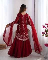 Beautiful Festival Special Georgette Thread With Sequence Work Sharara
