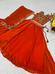 Wedding Special Fendy Silk Embroidery Sequence Thread Work Indo-Western Wear