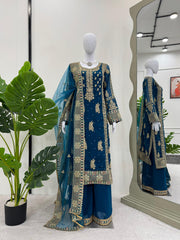 Beautiful Georgette Thread With Sequence & Pearl Work Suit