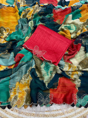 Beautiful Jarkhan & Siroski Work Saree