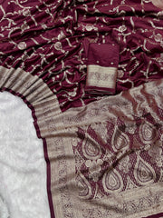 Beautiful Soft Banarasi Satin Silk Saree