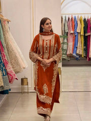 Party-wear Georgette Embroidery Sequence Work Salwar Suit