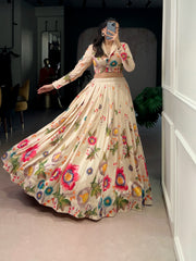 Beautiful Tasar Silk Floral Printed Co-ord Set