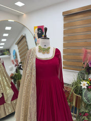 Party-wear Georgette Embroidery Sequence Work Long Gown