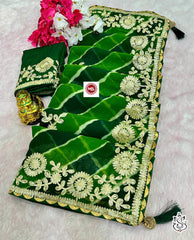 Beautiful Soft Georgette Lehriya Multi Saree