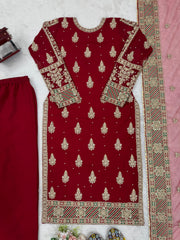 Beautiful Georgette Thread With Sequence & Pearl Work Suit