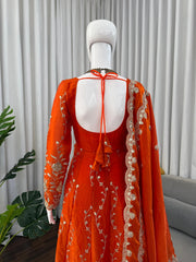 Beautiful Trending Fendy Silk Thread With Sequence Work Gown