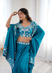 Festive Dhoti Style Co-Ord Set With Shrug