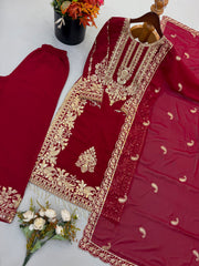 Designer Georgette Embroidery Sequence Work Salwar Suit