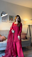 Beautiful Soft Cotton Thread Sequence Work Suit