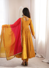 Beautiful Elegant Embroidered Sequence With Real Mirror Designer Gown