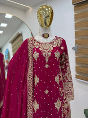 Beautiful Georgette Codding Sequence Embroider Work Suit