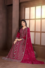 Beautiful Party-wear Designer Chinon Silk Gown