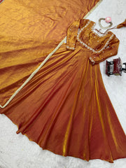 Elegance Fendi Silk Sequence Work Gown