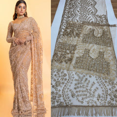 Party-wear Bollywood Blockbuster Net Multi Sequence Embroidery Work Saree