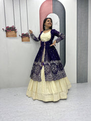 Festive Special Indo Western Simar Cosmoss Lehenga Choli With Shrug