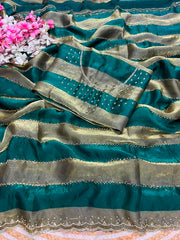 Beautiful Space Soft Silk Jarkhan Work Saree