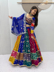 Navratri Special Georgette Embroidery Sequence Work Lehenga With Stitched Blouse