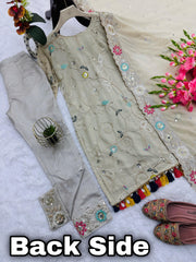 Partywear Designer Georgette Real Mirror & Hand Work Suit