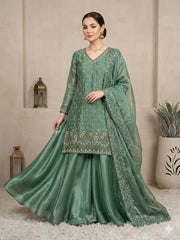 Beautiful Fendy Silk Beads With Sequence Embroidery Work Palazzo Set